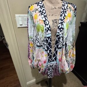 SAACHI Monochrome Geometric Kimono